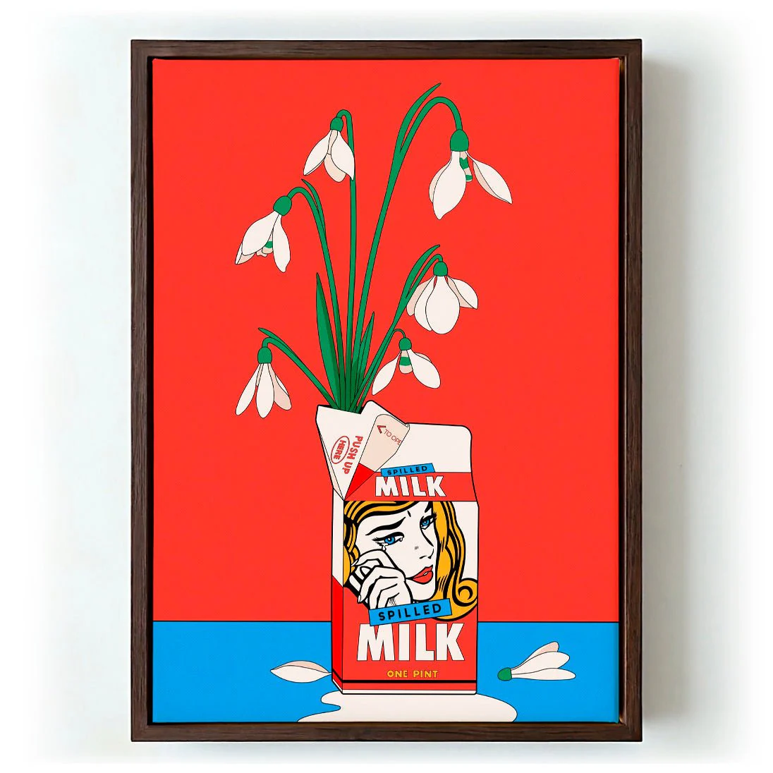 Snowdrops in Spilled Milk Carton Retro Illustration by Retrodrome - Image 6