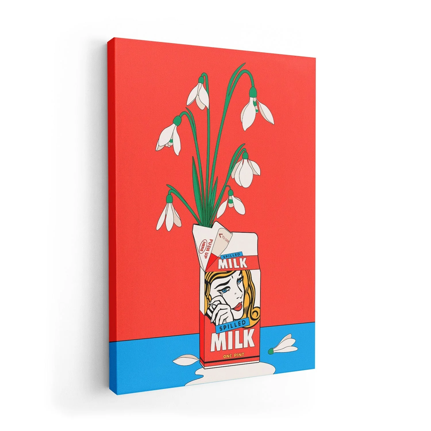 Snowdrops in Spilled Milk Carton Retro Illustration by Retrodrome - Image 7