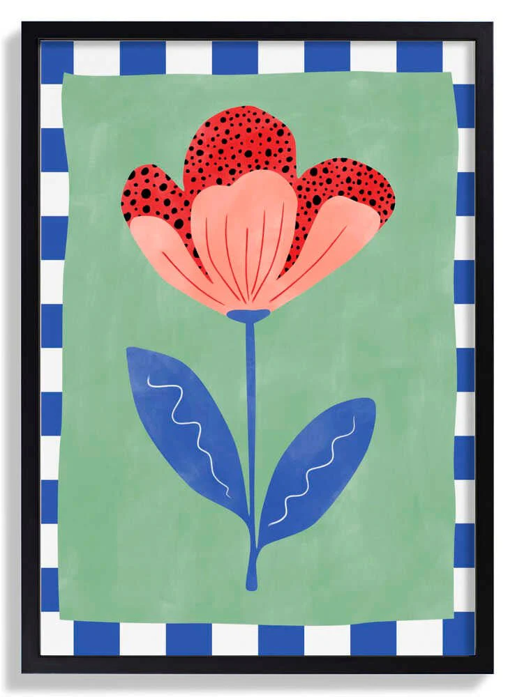 Stylized Flower With Red Petals And Black Dots by Elena Ristova - Image 6
