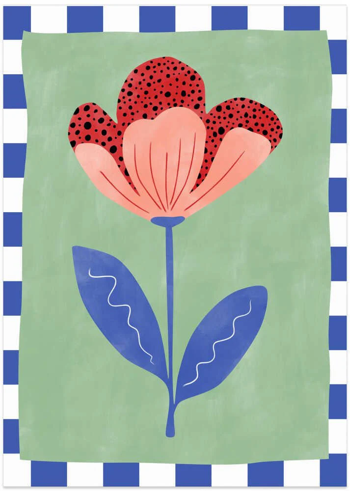 Stylized Flower With Red Petals And Black Dots by Elena Ristova - Image 8