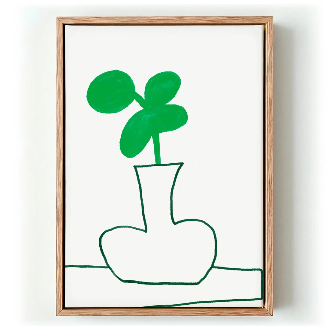 Stylized Green Plant With Round Leaves by Little Dean