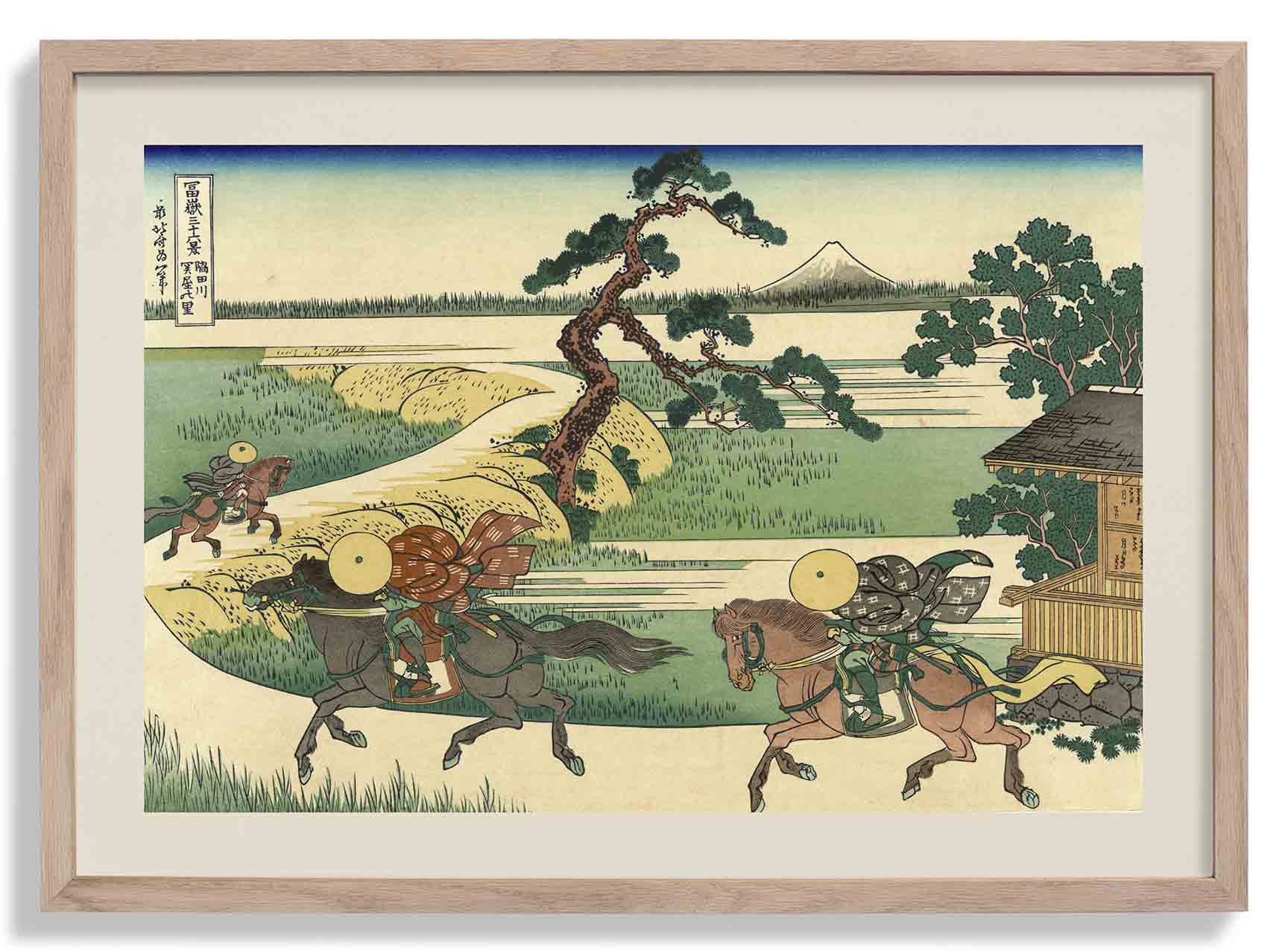 Sumidagawa sekiya no sato by Katsushika Hokusai