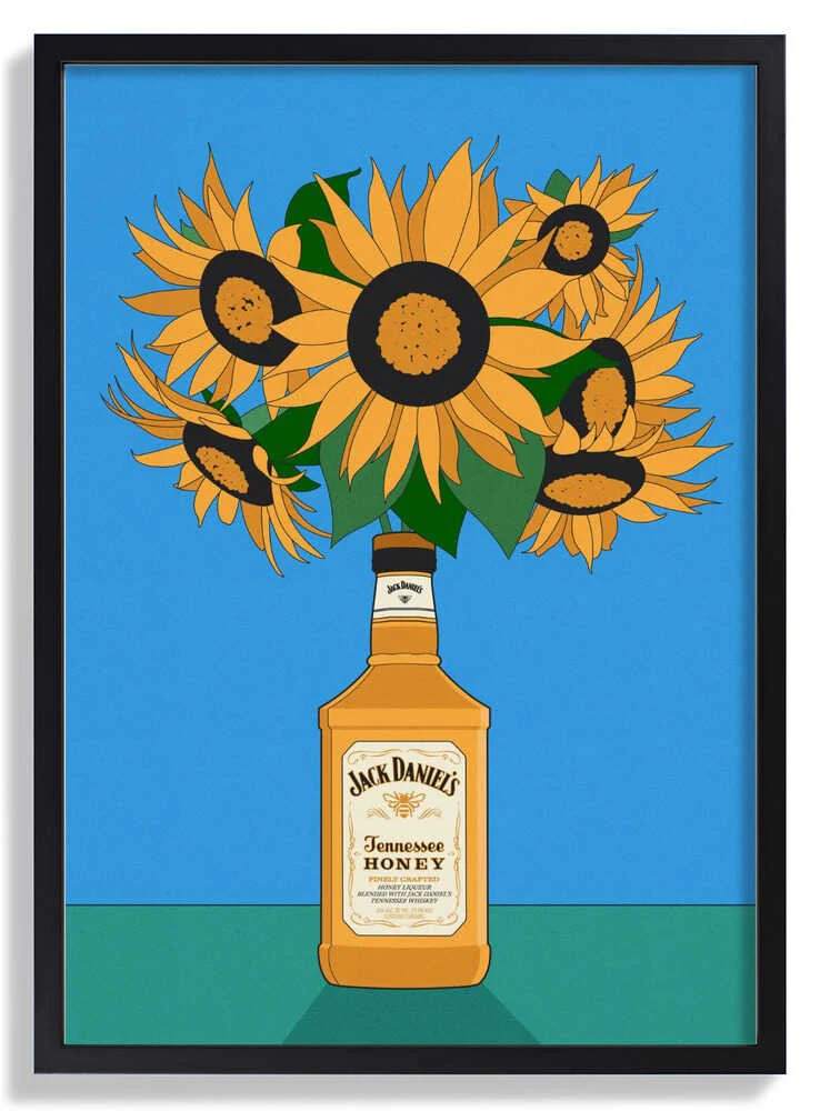 Sunflowers in Honey Whiskey Retro Illustration by Retrodrome - Image 6