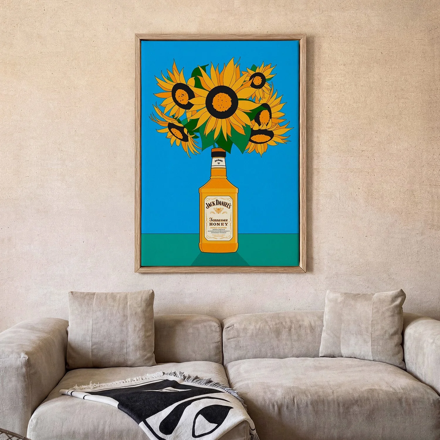 Sunflowers in Honey Whiskey Retro Illustration by Retrodrome - Image 2