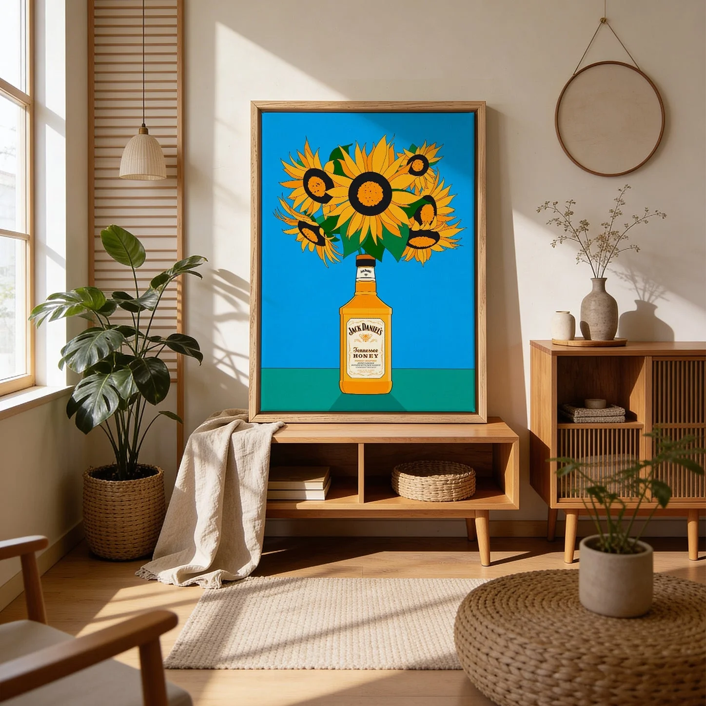 Sunflowers in Honey Whiskey Retro Illustration by Retrodrome - Image 4