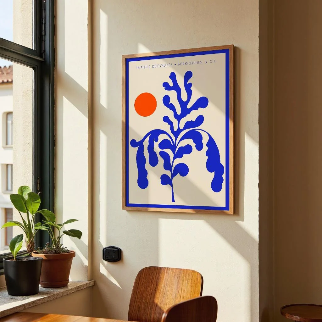 Sunshine Orange Blue Papiers Découpés Art Exhibition - Image 2