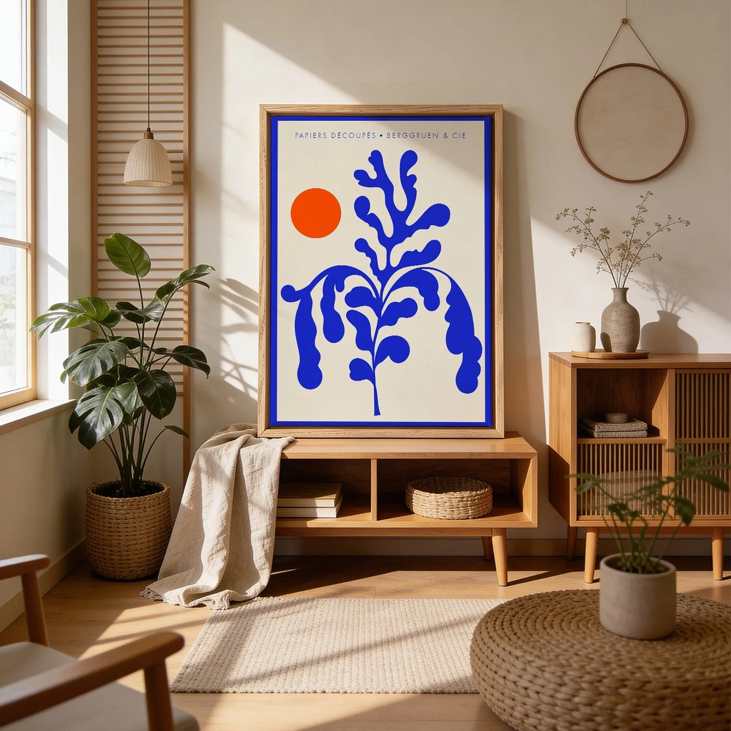 Sunshine Orange Blue Papiers Découpés Art Exhibition - Image 4