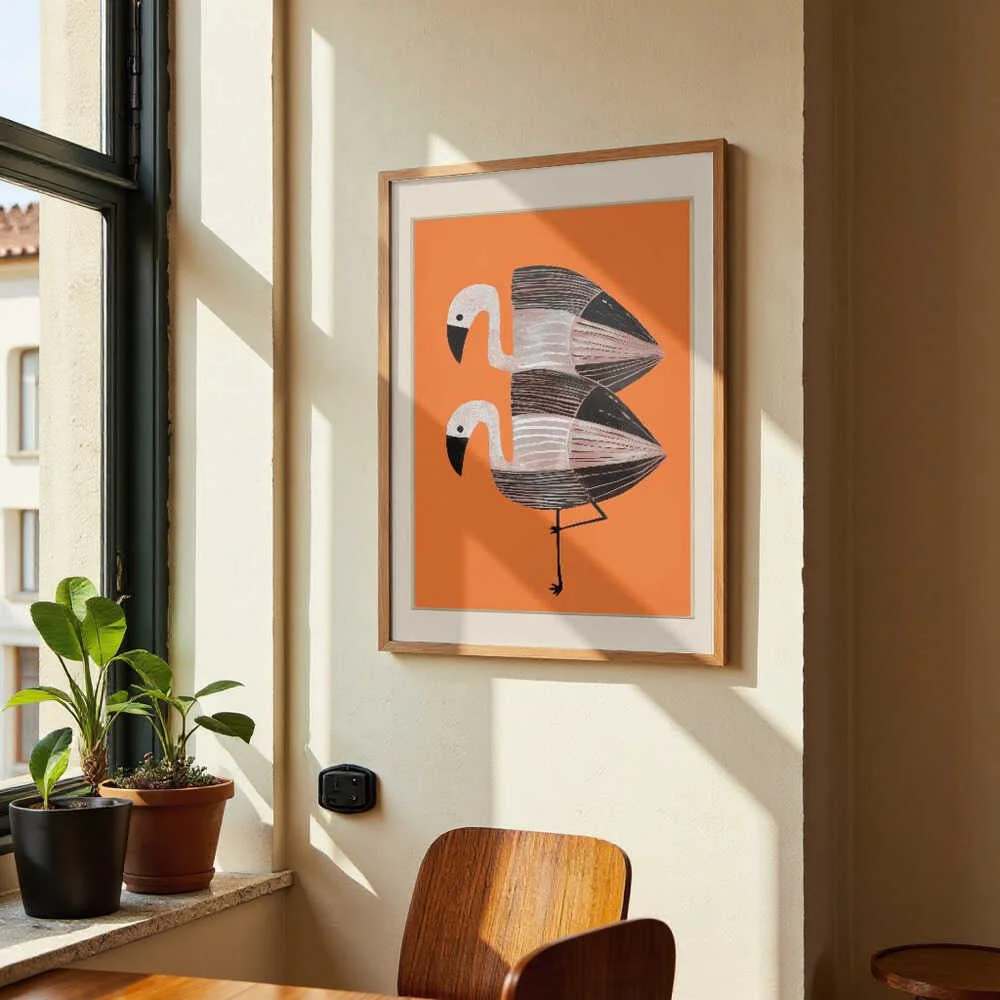 Tangerine Flamingos by City Art - Image 4