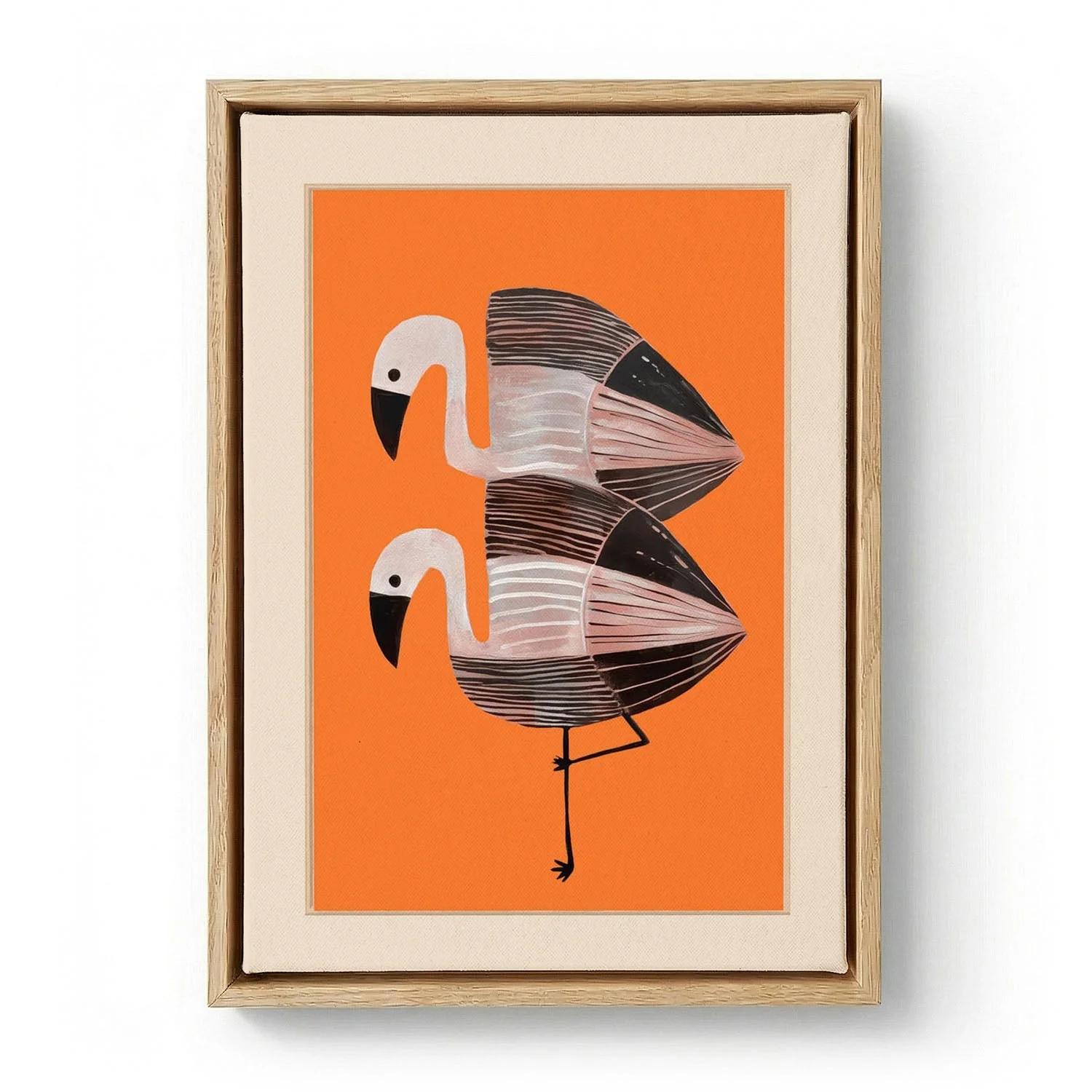 Tangerine Flamingos by City Art