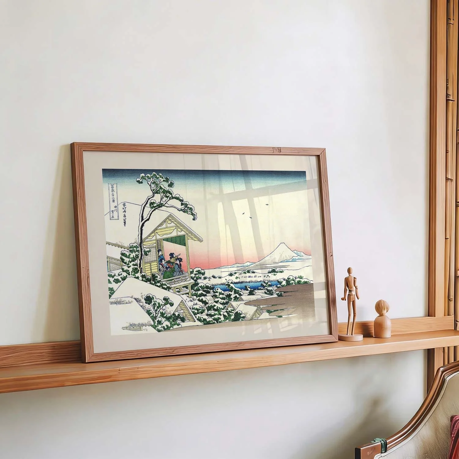 Teahouse at Koishikawa the morning after a snowfall by Katsushika Hokusai - Image 4