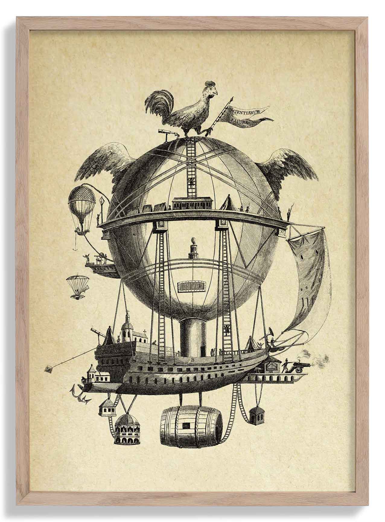 The Impossible Balloon - Vintage Transportation Sketch Idea