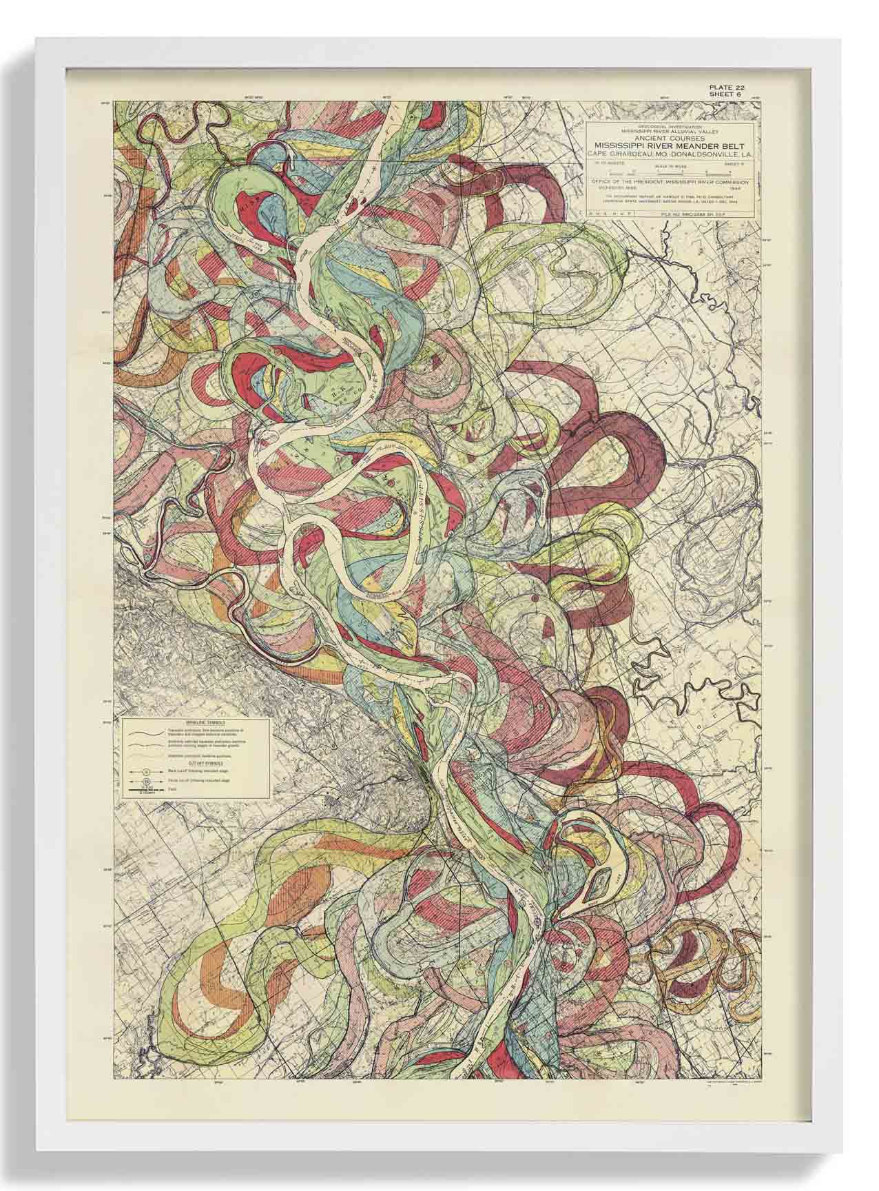 The Meandering Mississippi by Harold Fisk; Plate 22, Sheet 6 - Image 5