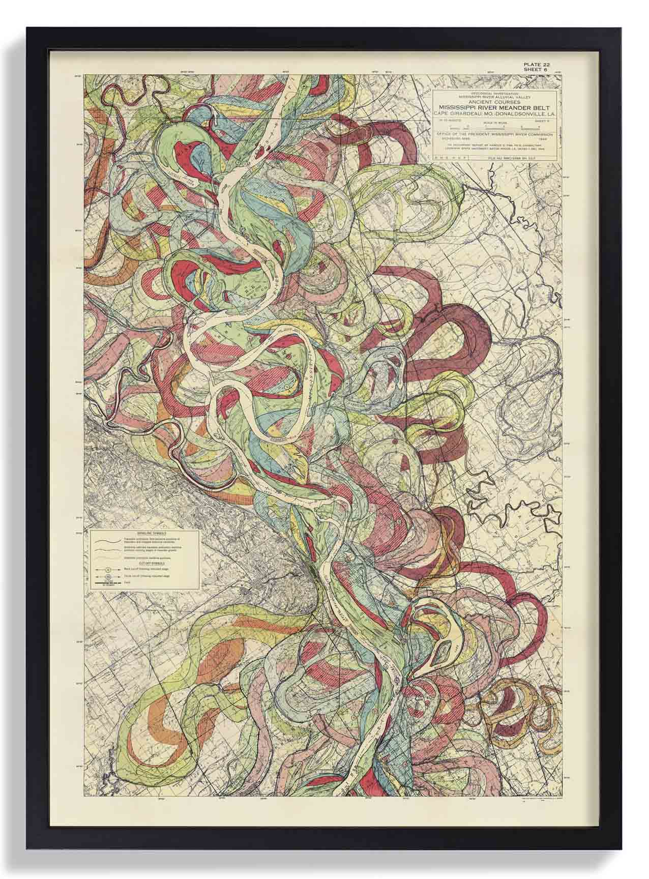 The Meandering Mississippi by Harold Fisk; Plate 22, Sheet 6 - Image 6