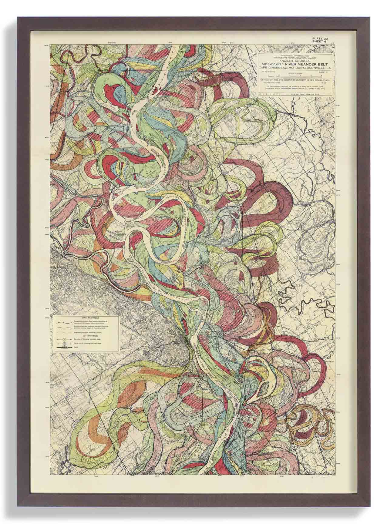 The Meandering Mississippi by Harold Fisk; Plate 22, Sheet 6 - Image 7