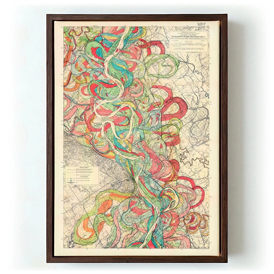 The Meandering Mississippi by Harold Fisk; Plate 22, Sheet 6 - Image 6
