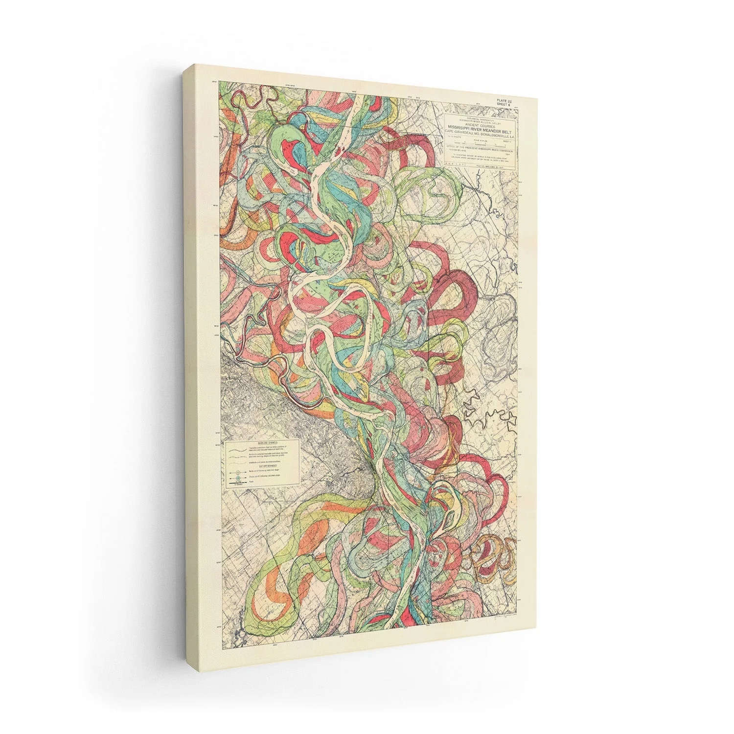 The Meandering Mississippi by Harold Fisk; Plate 22, Sheet 6 - Image 7