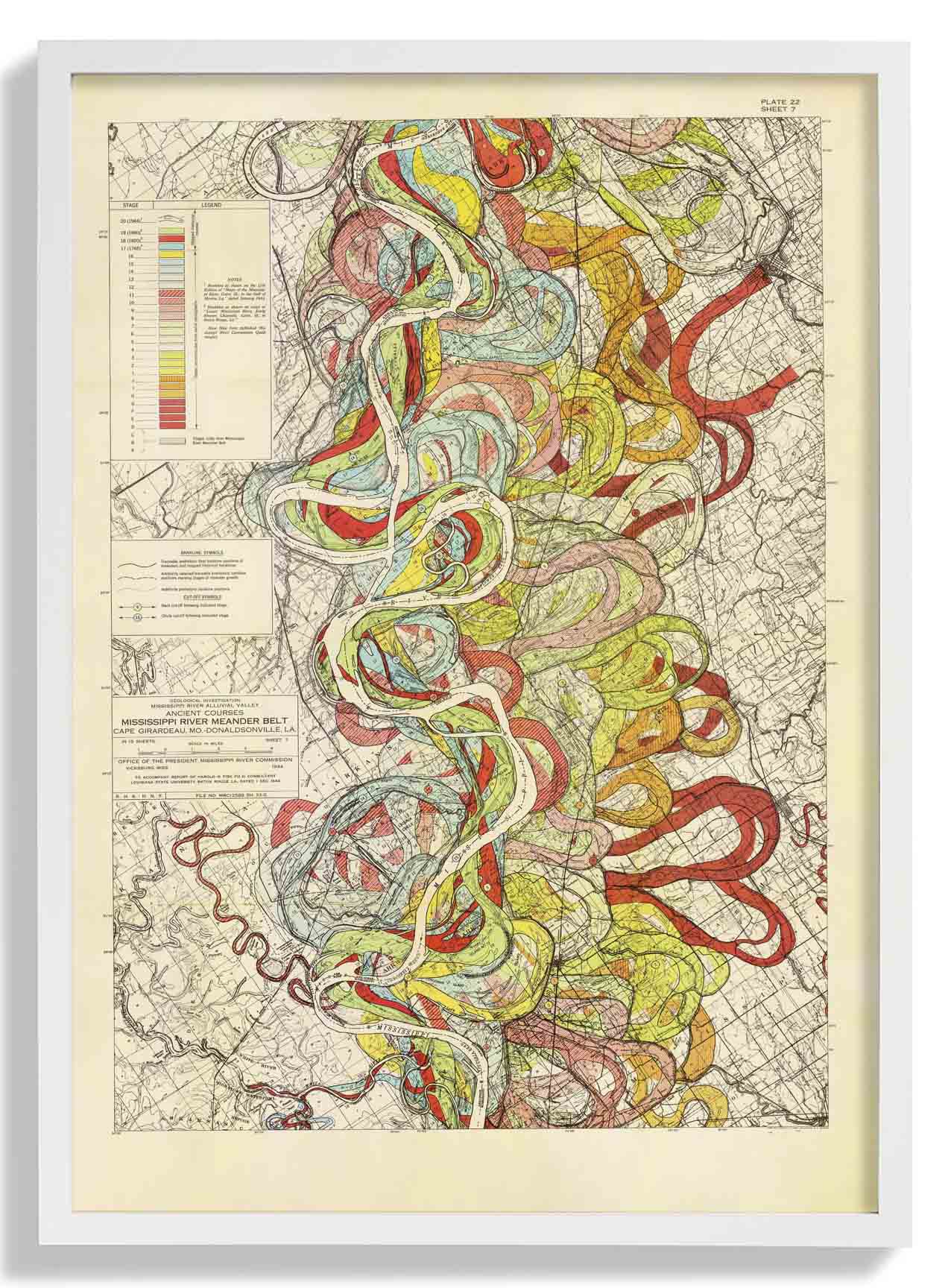 The Meandering Mississippi by Harold Fisk; Plate 22, Sheet 7 - Image 5