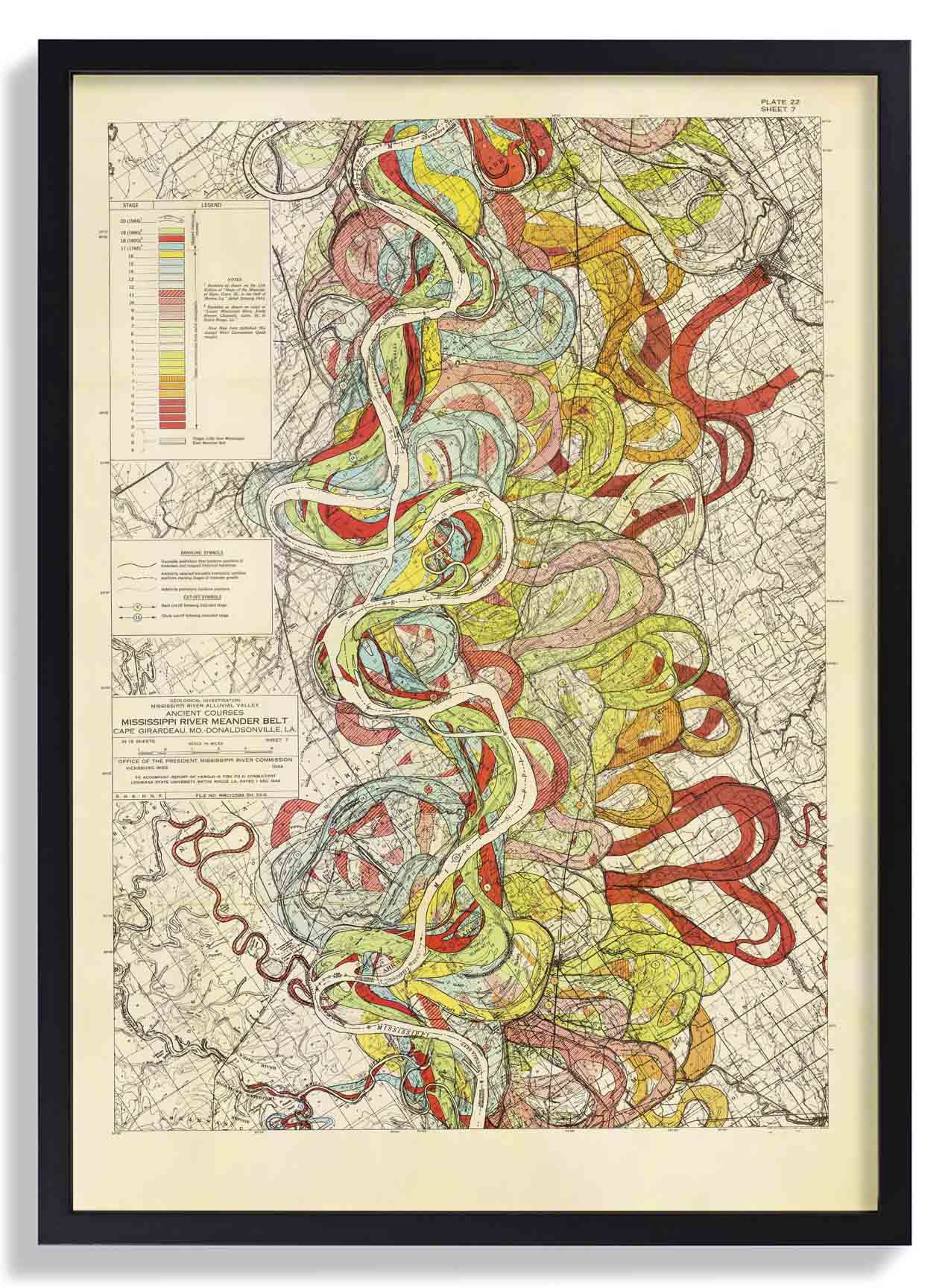 The Meandering Mississippi by Harold Fisk; Plate 22, Sheet 7 - Image 6
