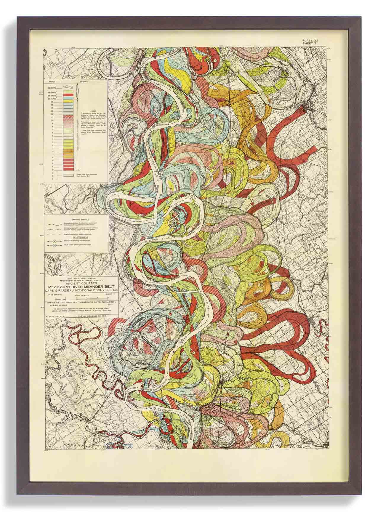 The Meandering Mississippi by Harold Fisk; Plate 22, Sheet 7 - Image 7
