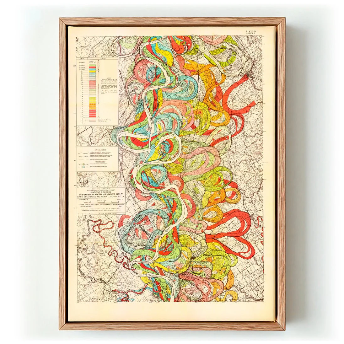 The Meandering Mississippi by Harold Fisk; Plate 22, Sheet 7