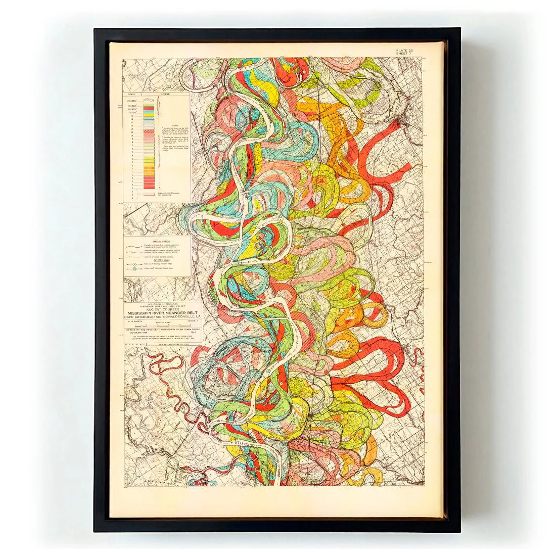The Meandering Mississippi by Harold Fisk; Plate 22, Sheet 7 - Image 5