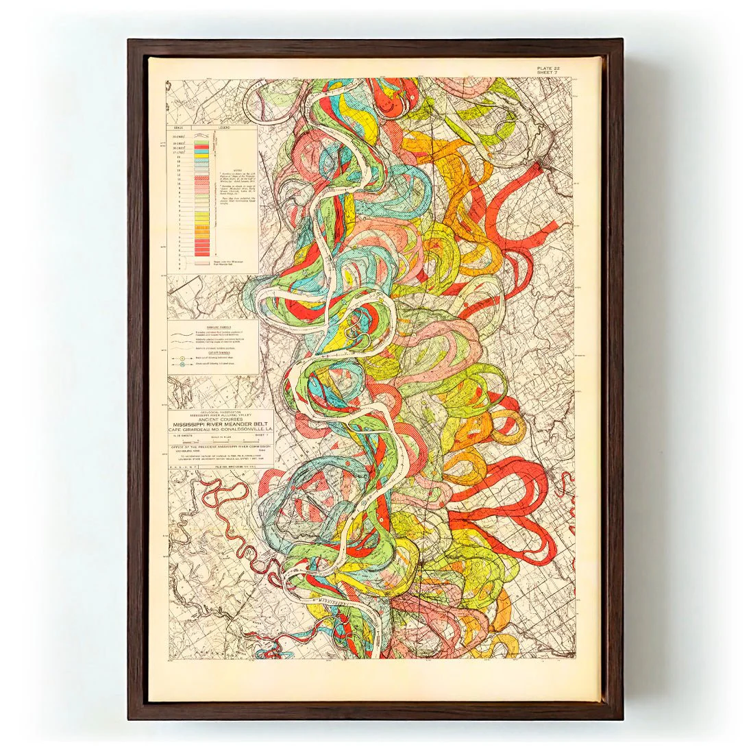The Meandering Mississippi by Harold Fisk; Plate 22, Sheet 7 - Image 6
