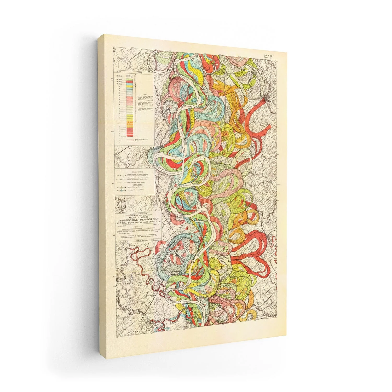The Meandering Mississippi by Harold Fisk; Plate 22, Sheet 7 - Image 7