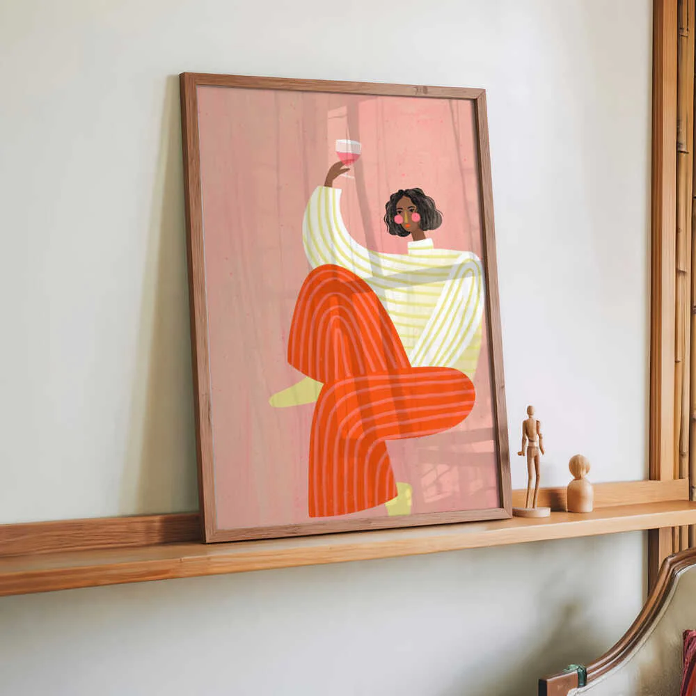 The Woman With The Glass of Wine by Bea Müller - Image 2