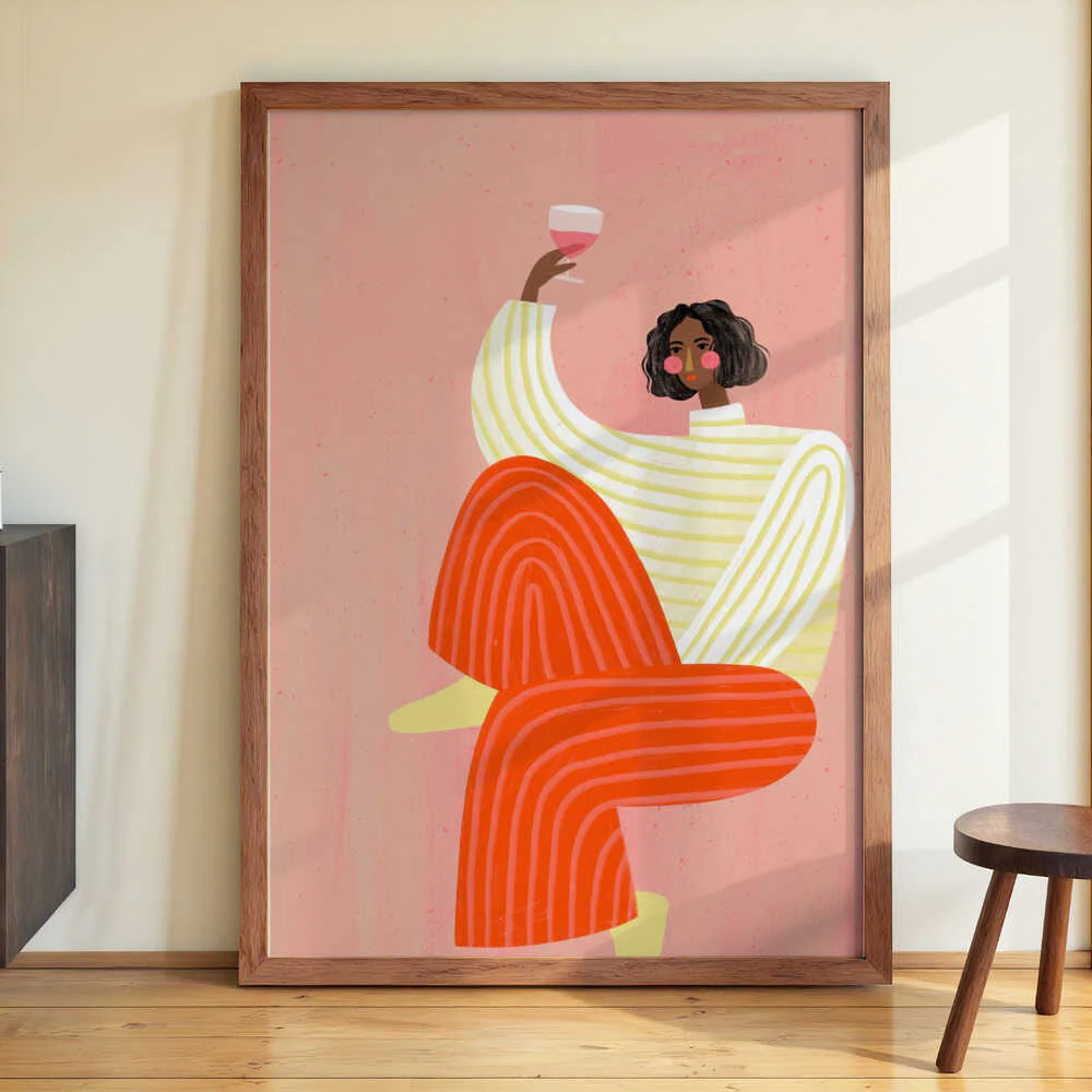 The Woman With The Glass of Wine by Bea Müller - Image 3