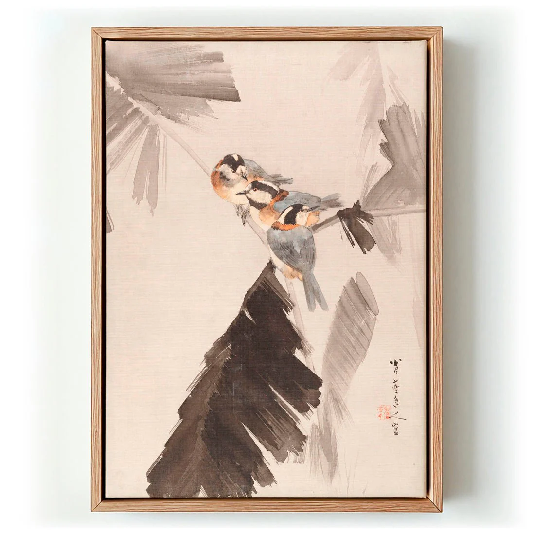 Three Birds on Branch by WATANABE SEITEI