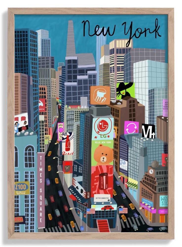 Times Square, New York Illustration by Artist Carla Daly