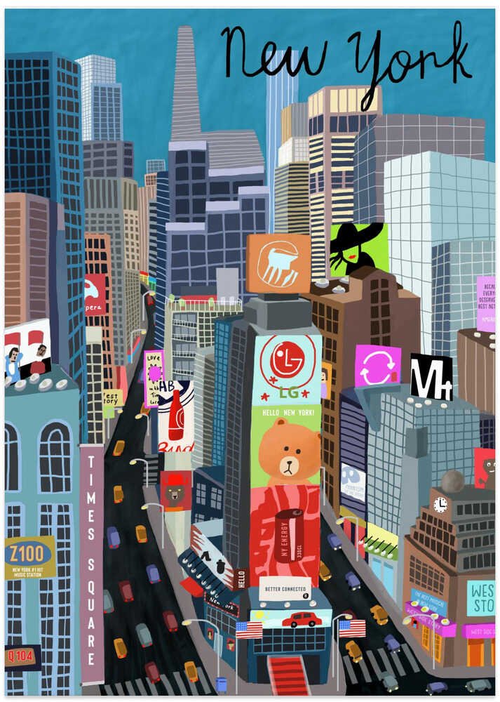 Times Square, New York Illustration by Artist Carla Daly - Image 8