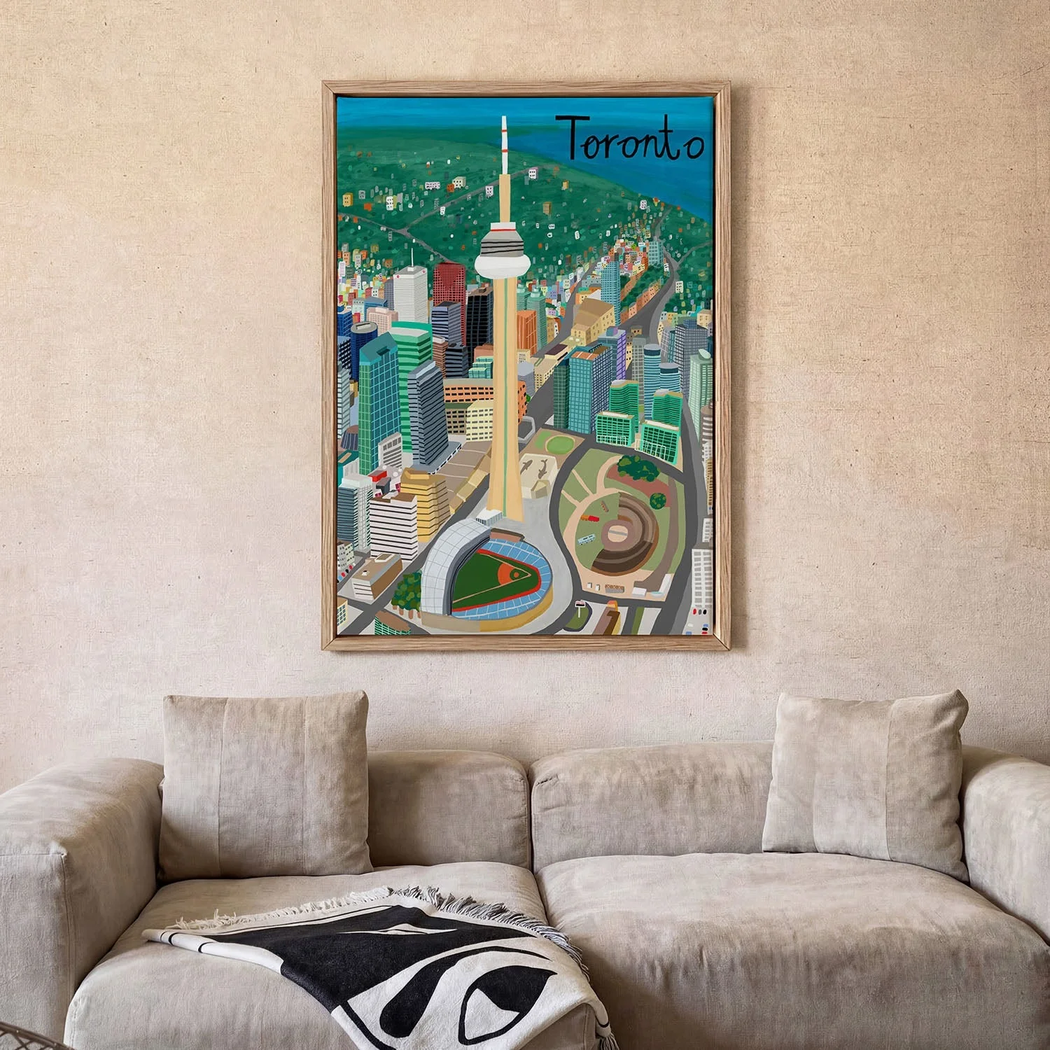 Toronto, Canada CN Tower with Rogers Stadium by Illustrator Carla Daly - Image 2
