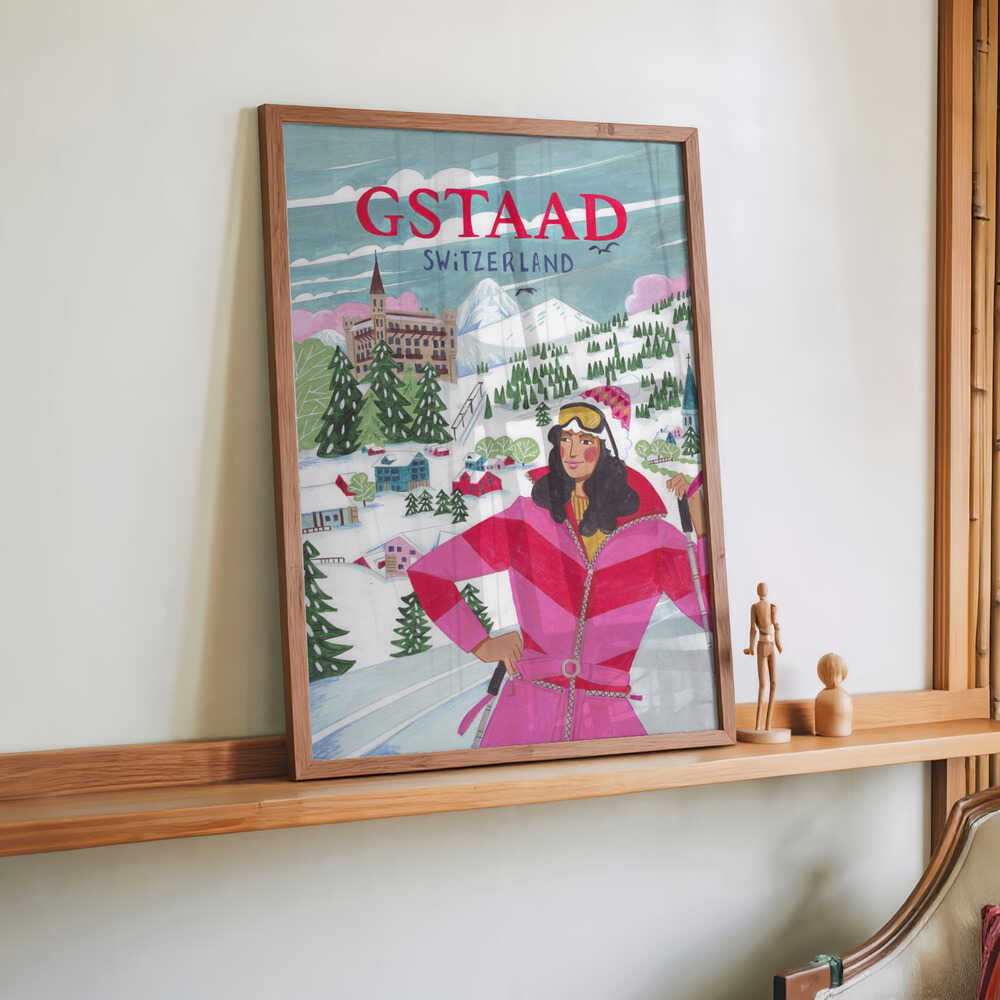 Travel Poster Woman in Gstaad, Switzerland by Caroline Bonne Müller - Image 2