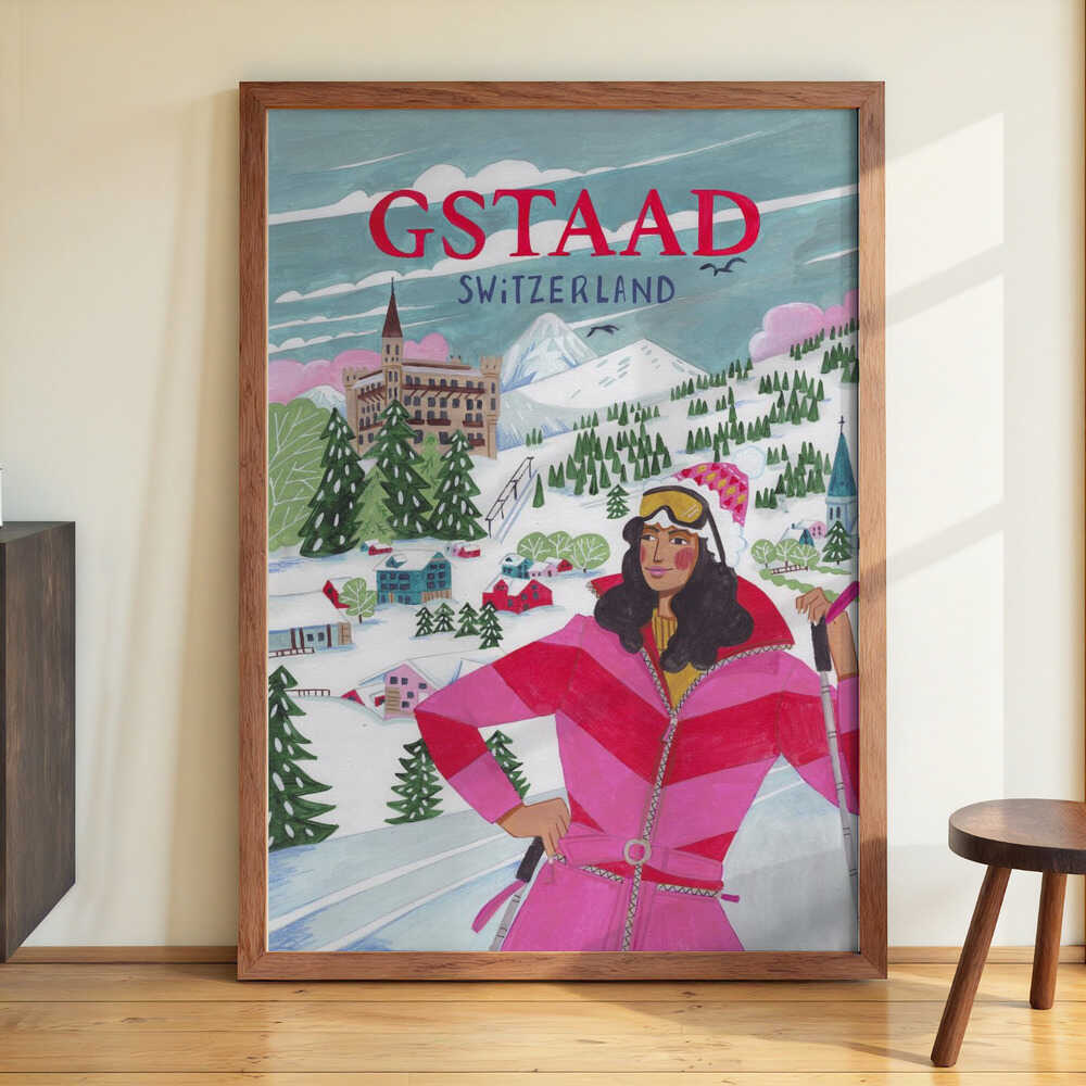 Travel Poster Woman in Gstaad, Switzerland by Caroline Bonne Müller - Image 3