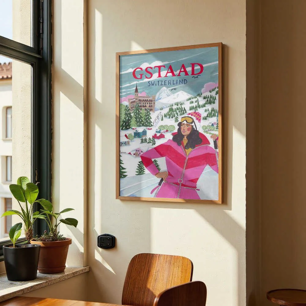 Travel Poster Woman in Gstaad, Switzerland by Caroline Bonne Müller - Image 4
