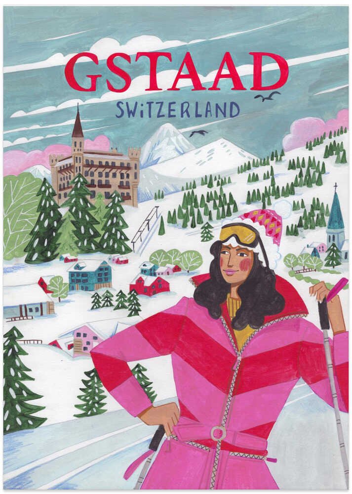 Travel Poster Woman in Gstaad, Switzerland by Caroline Bonne Müller - Image 8
