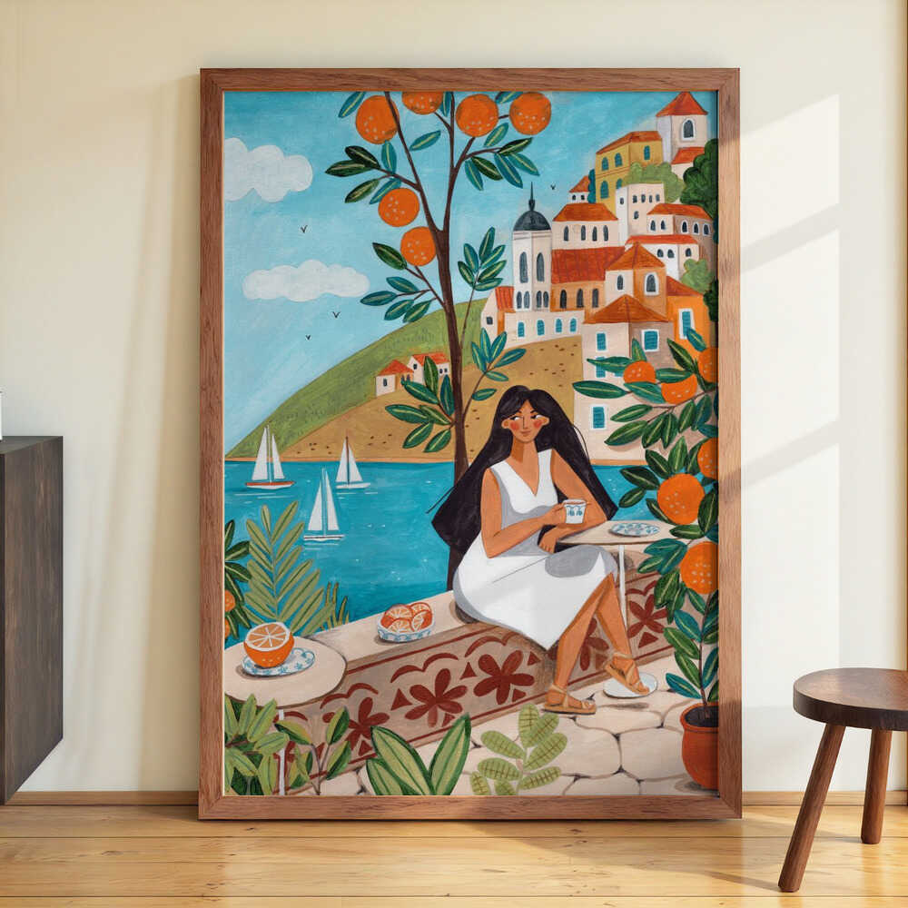 Travel poster woman in Mediterranean coast by Caroline Bonne Müller - Image 3