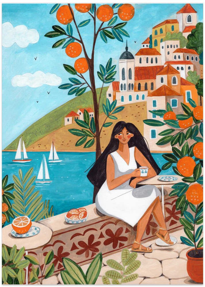 Travel poster woman in Mediterranean coast by Caroline Bonne Müller - Image 8