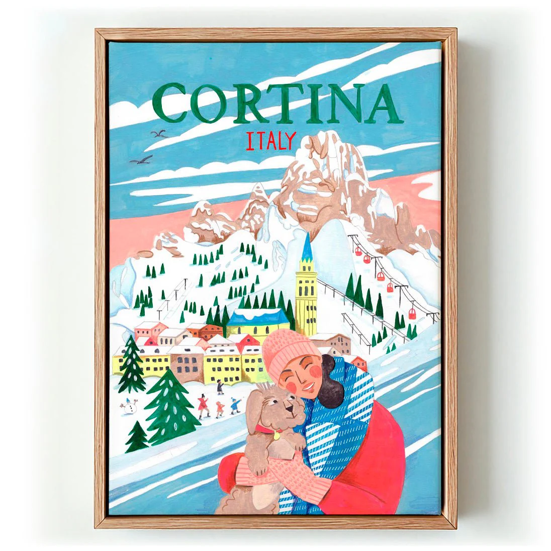Travel Poster Woman in Cortina, Italy by Caroline Bonne Müller