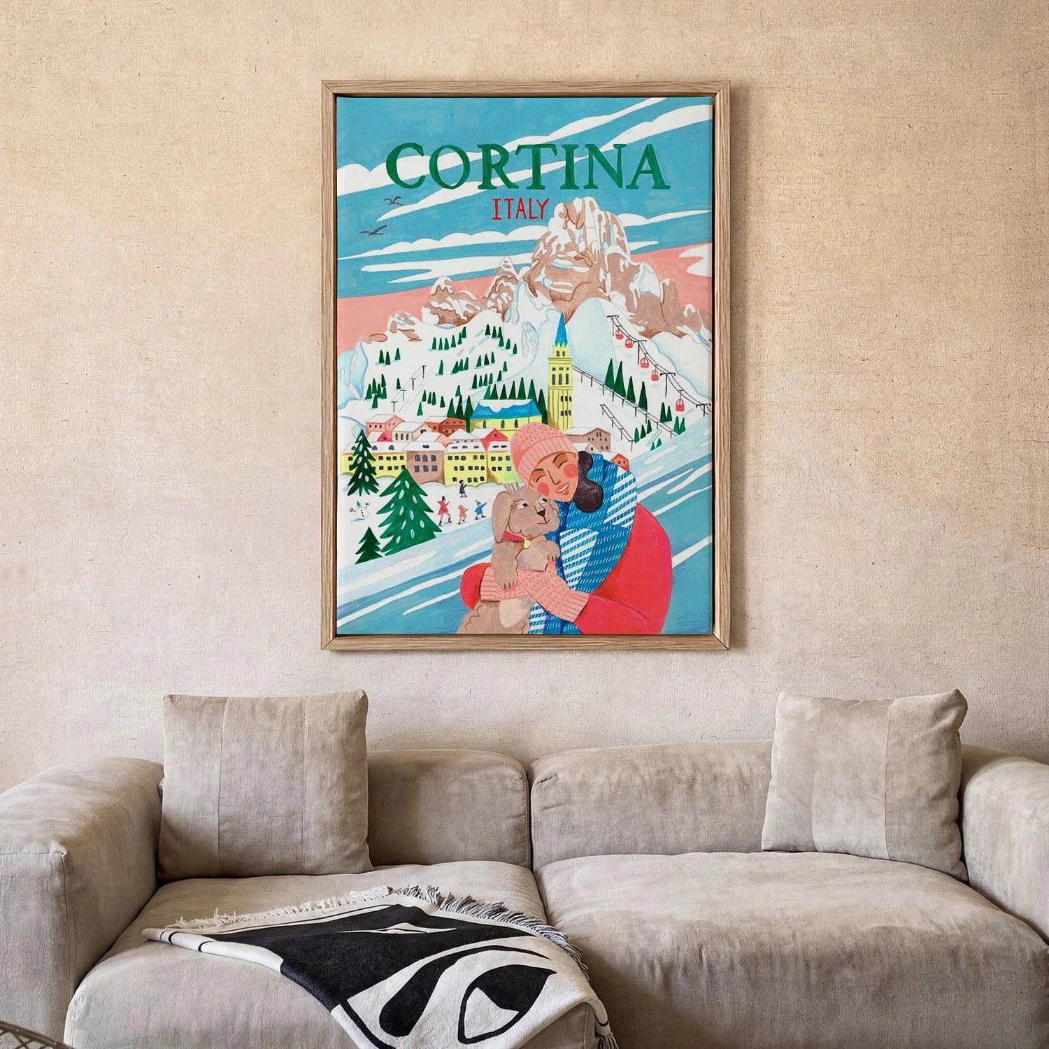 Travel Poster Woman in Cortina, Italy by Caroline Bonne Müller - Image 2