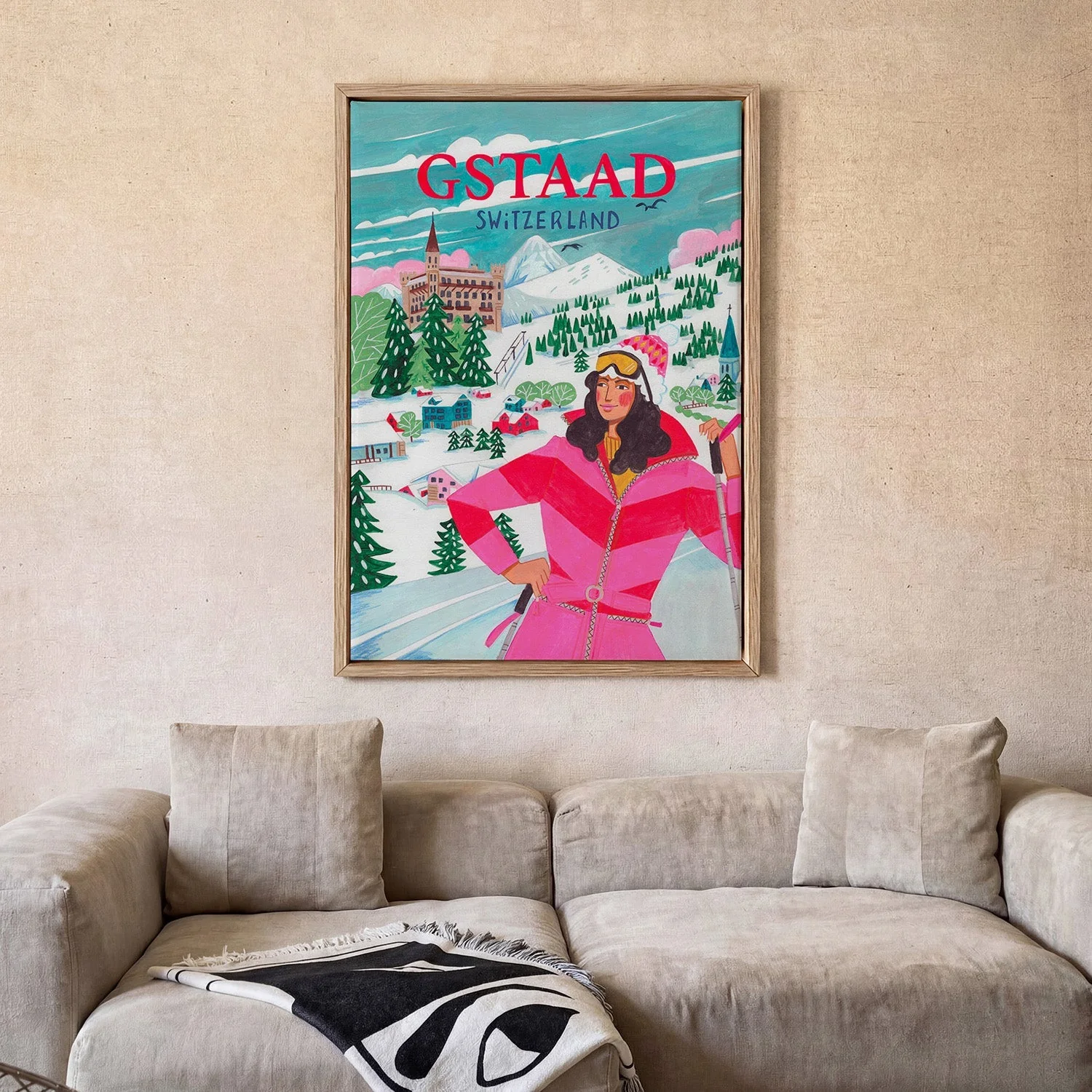 Travel Poster Woman in Gstaad, Switzerland by Caroline Bonne Müller - Image 2