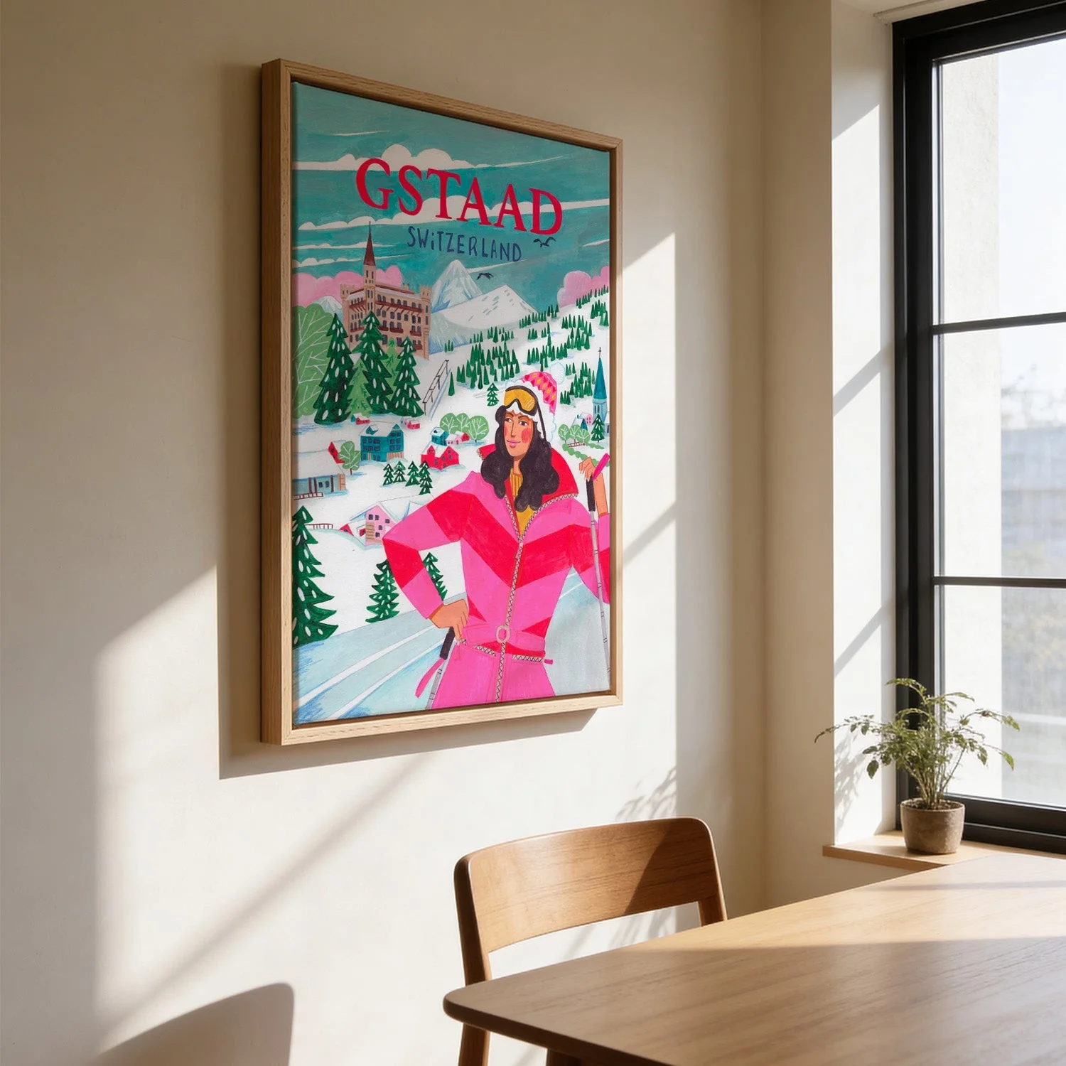 Travel Poster Woman in Gstaad, Switzerland by Caroline Bonne Müller - Image 3