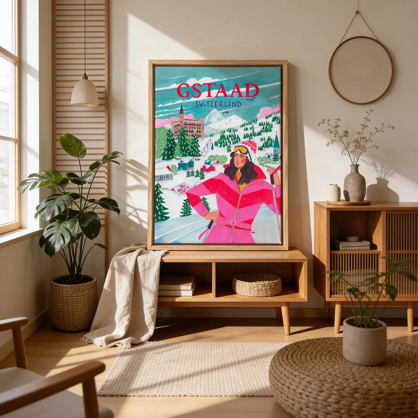 Travel Poster Woman in Gstaad, Switzerland by Caroline Bonne Müller - Image 4