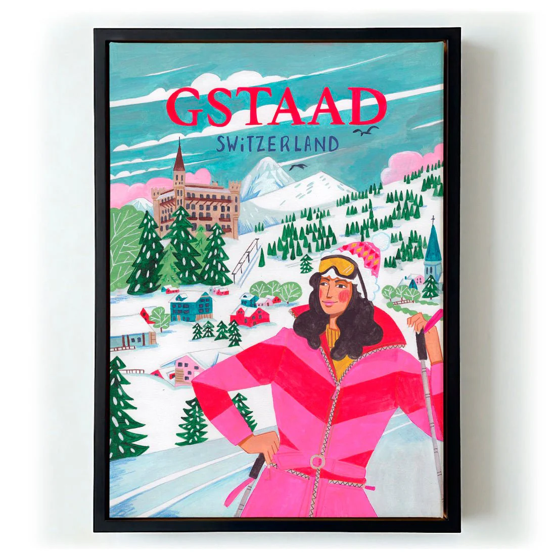 Travel Poster Woman in Gstaad, Switzerland by Caroline Bonne Müller - Image 5