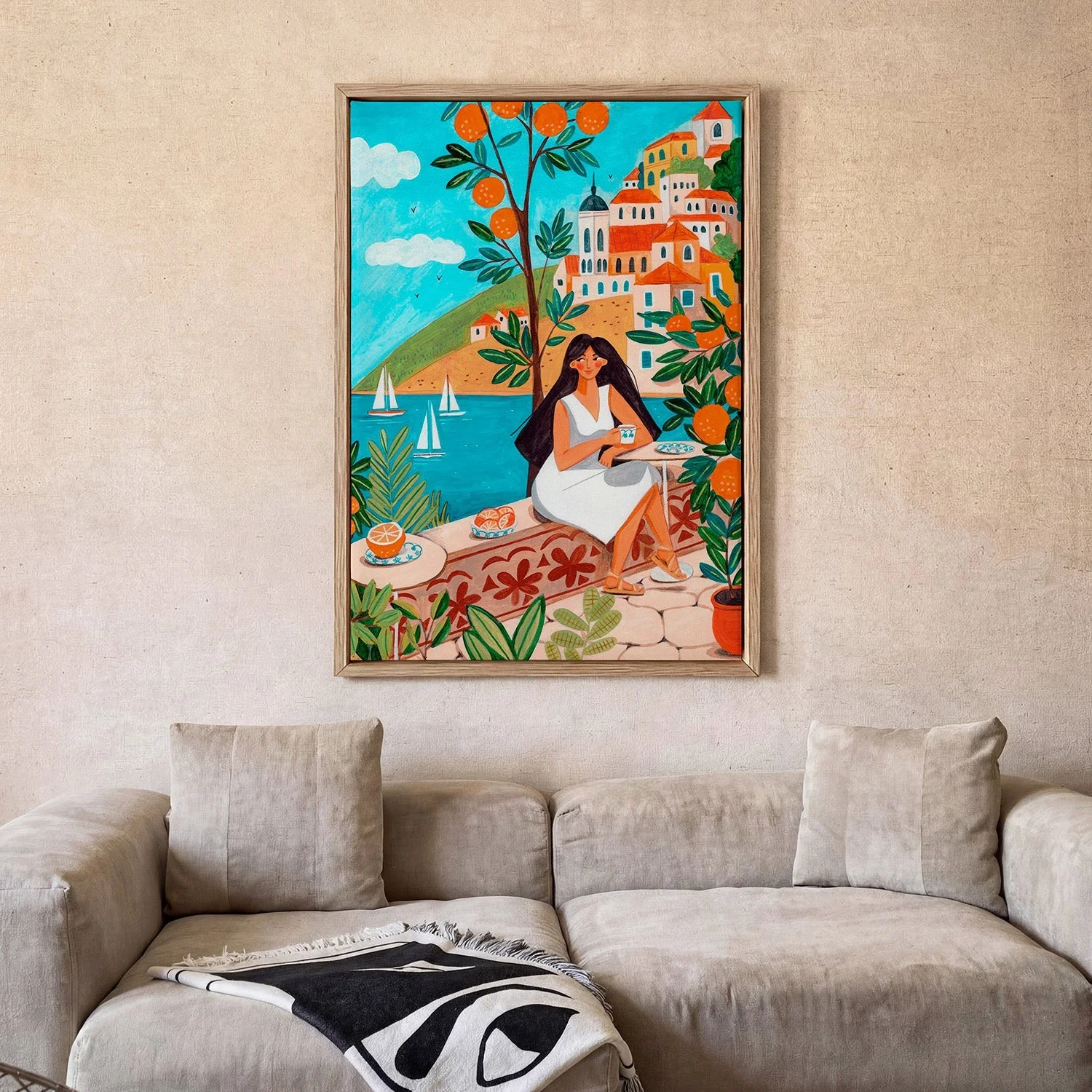 Travel poster woman in Mediterranean coast by Caroline Bonne Müller - Image 2