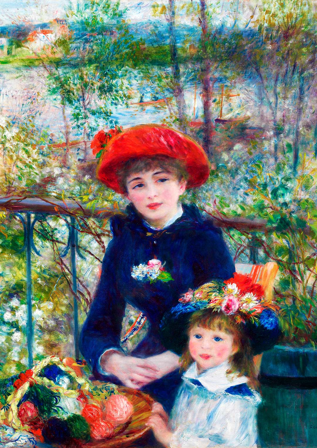 Two Sisters On the Terrace Painting by Pierre A. Renoir - Image 8