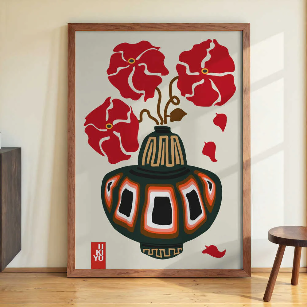 Ukiyo Vase Flower Greige by Frances Collett - Image 3