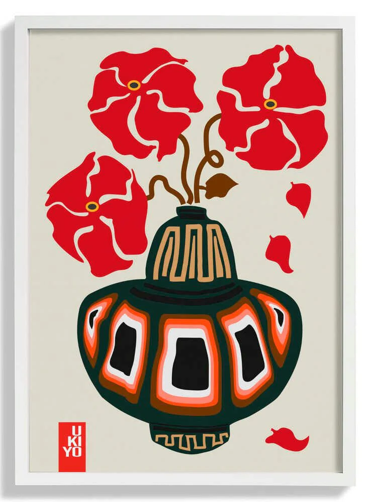 Ukiyo Vase Flower Greige by Frances Collett - Image 5