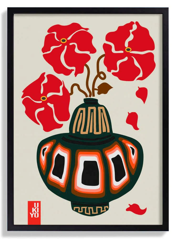 Ukiyo Vase Flower Greige by Frances Collett - Image 6